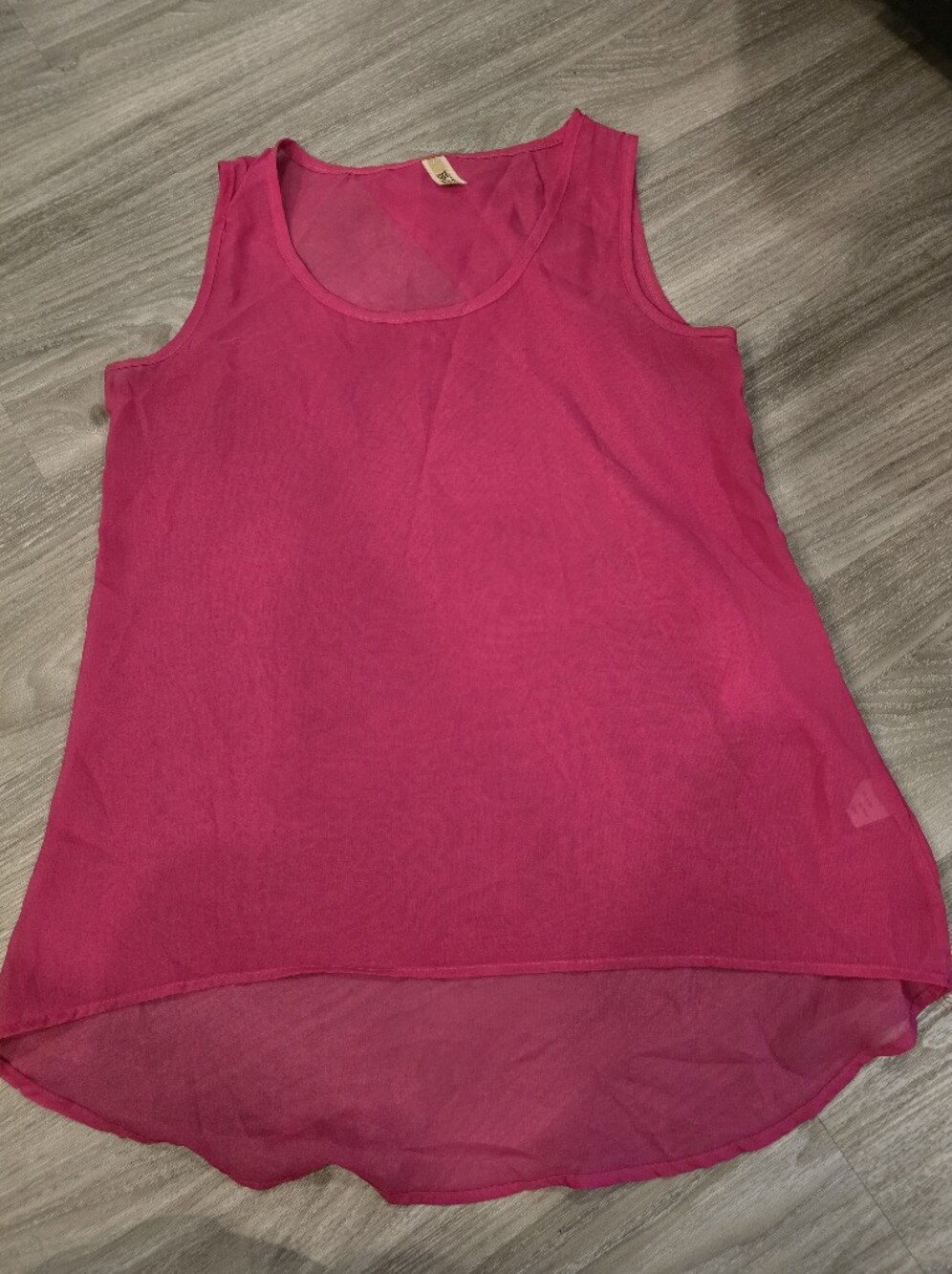 BKE Semi-Sheer Hot Pink Tank Top
